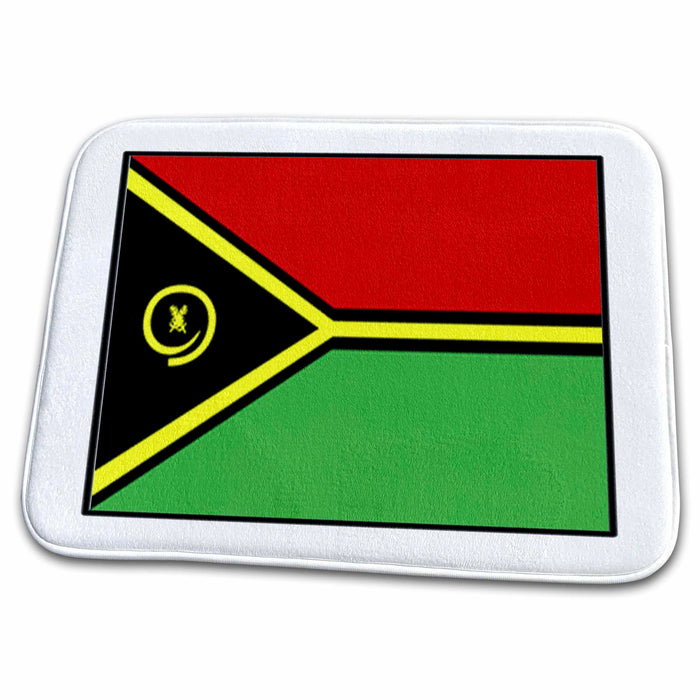 Dish Drying Mat - Photo Of Vanuatu Flag Button World Flag Buttons