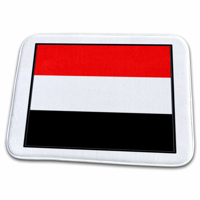 Dish Drying Mat - Photo Of Yemen Flag Button World Flag Buttons