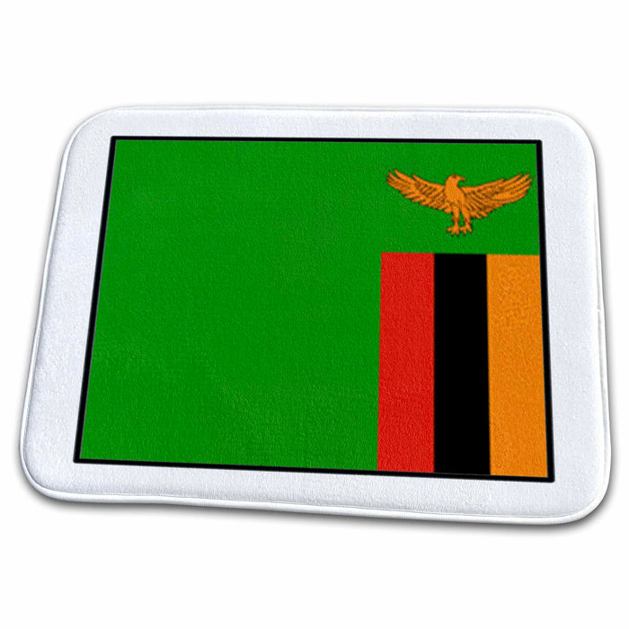 Dish Drying Mat - Photo Of Zambia Flag Button World Flag Buttons