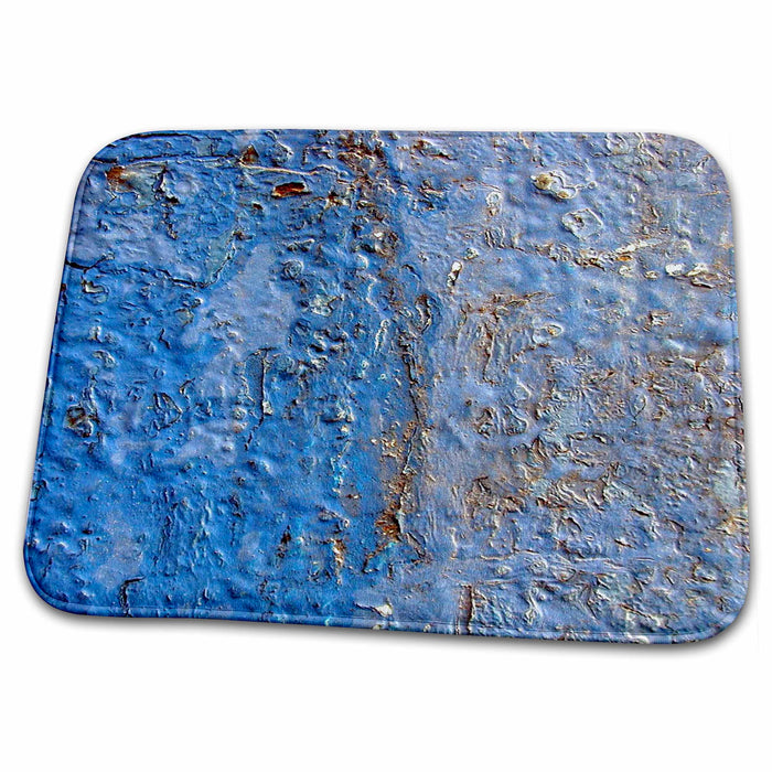 Dish Drying Mat - Rusty Blue Metal Designer Texture