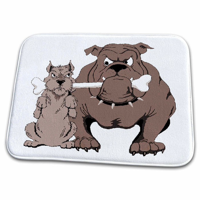 Dish Drying Mat - 2 Doggies Fighting Overt Bone.jpg Humor