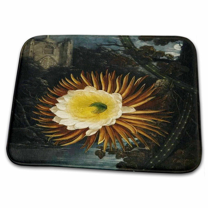 Dish Drying Mat - 1800s Flower Painting With Castle In Background.jpg Flowers