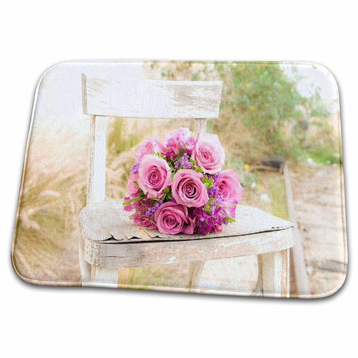 Dish Drying Mat - Shabby Chic Image With Country Chair n Pink Roses.jpg Country Life