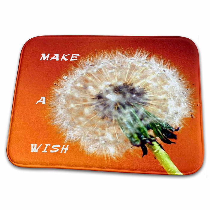 Dish Drying Mat - Giant Dandelion With Make A Wish.jpg Numbers Symbols And Sayings