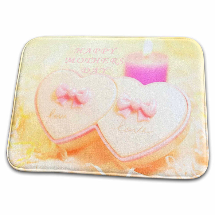 Dish Drying Mat - Happy Mothers Day With Pink Candles n Hearts.jpg Holiday Graphic