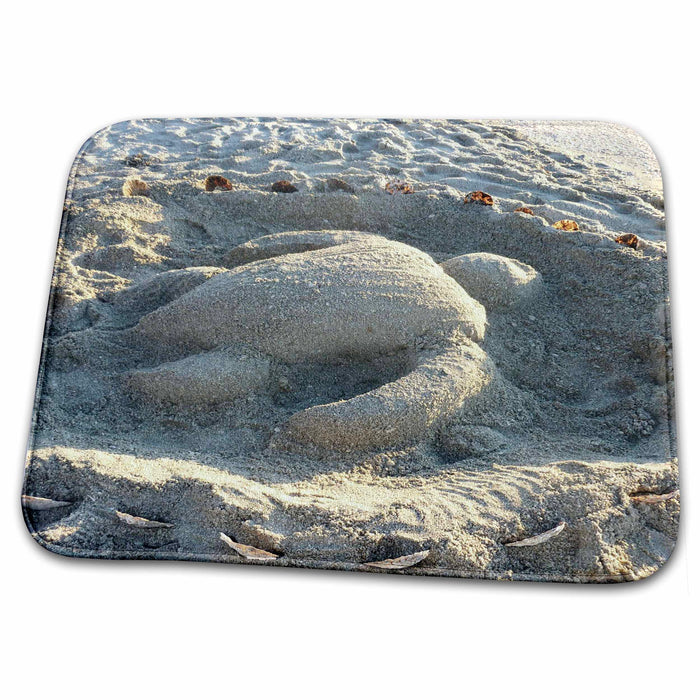 Dish Drying Mat - Sand Turtle On Captiva Island Florida.jpg Beach