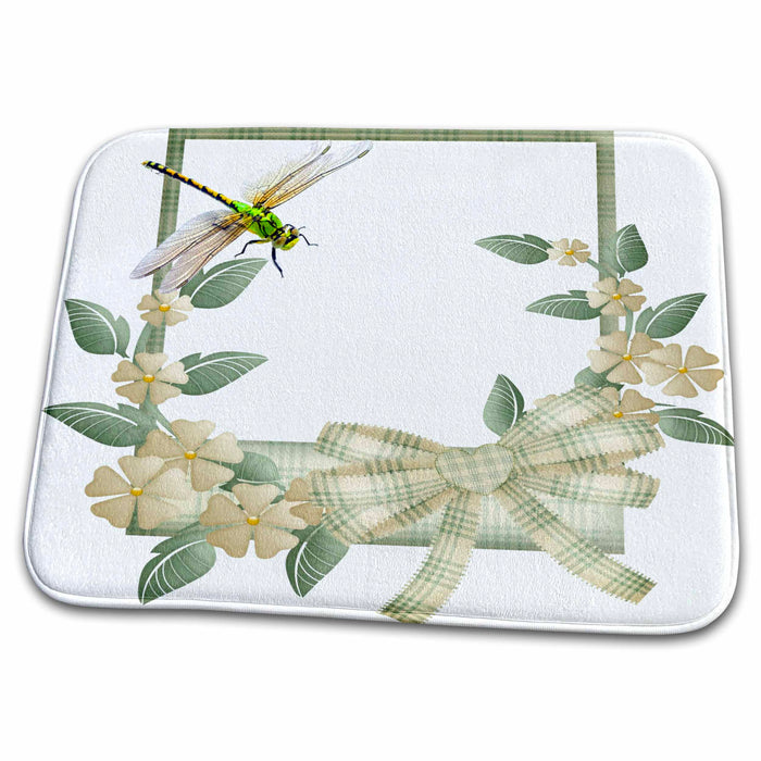 Dish Drying Mat - Pretty Flowered Frame will look good in any room Flowers