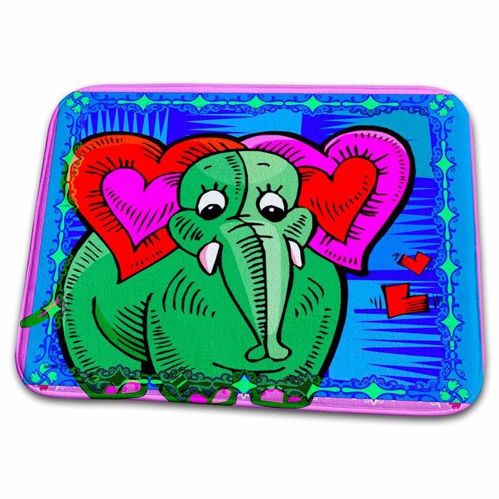 Dish Drying Mat - The elephant in the room kids art Kids