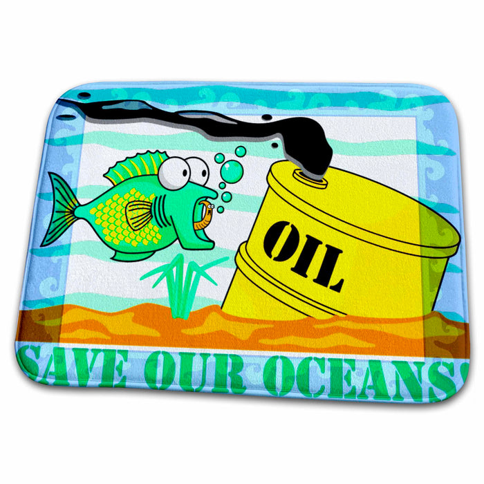 Dish Drying Mat - Save our oceans a must print for everyone to carry and share Issues