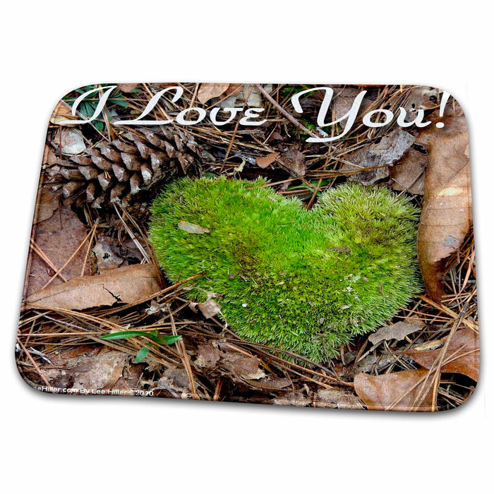 Dish Drying Mat - I Love You - Moss Heart Photography Photo Messages