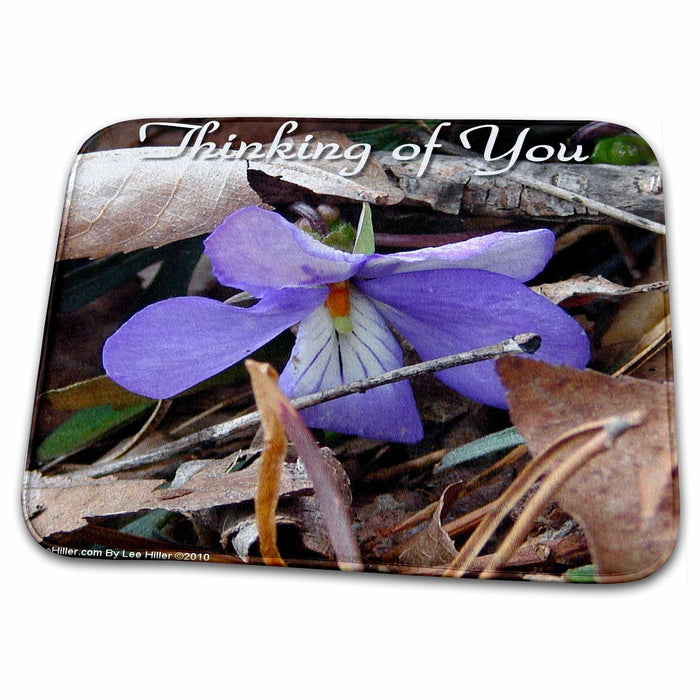 Dish Drying Mat - Thinking of You - Birds-foot Violet Photography Photo Messages