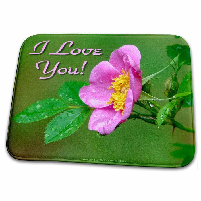 Dish Drying Mat - I Love you - Wild Rose Photography Photo Messages