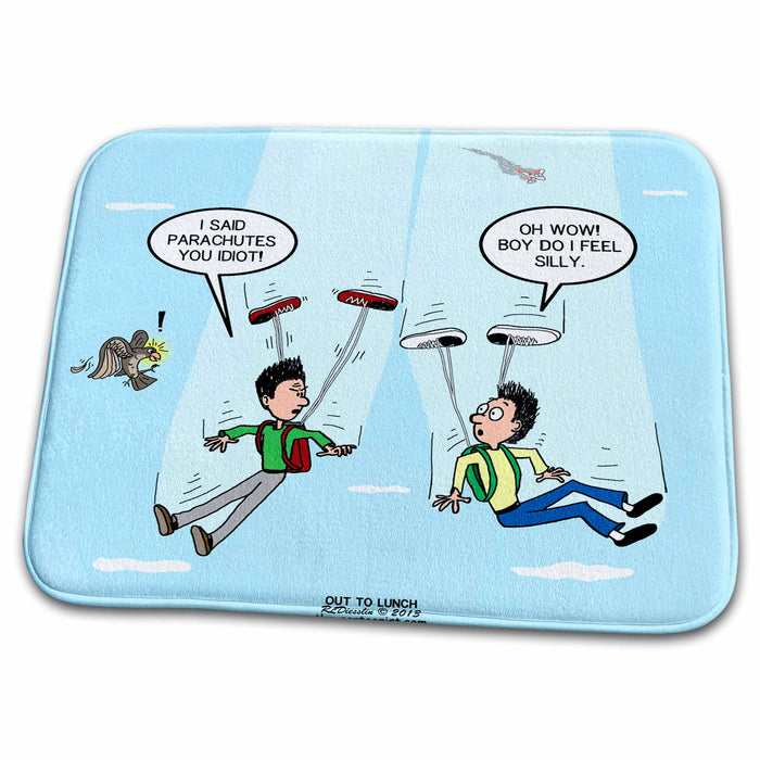 Dish Drying Mat - Parachute not Pair-a-Shoes s Out to Lunch Cartoons - OTL