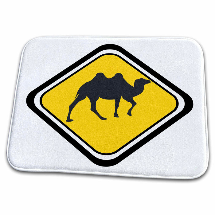 Dish Drying Mat - Caution Camel Crossing Animals