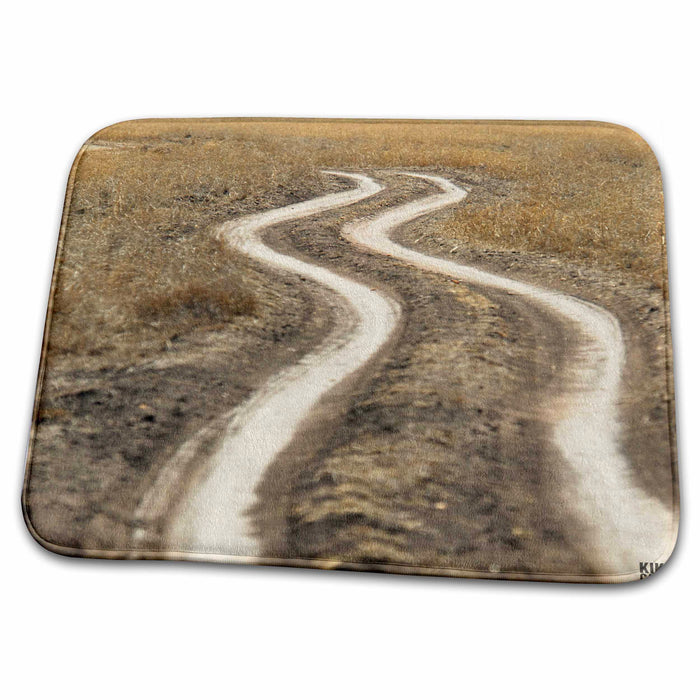 Dish Drying Mat - Dirt road in Masai Mara Animals