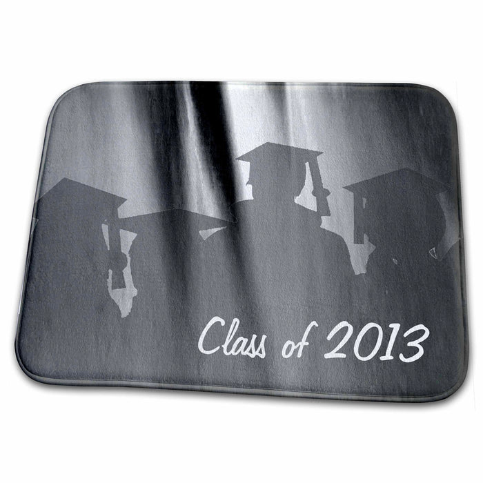 Dish Drying Mat - Graduates in Colorful Light, Class of 2013, Gray Graduation Design