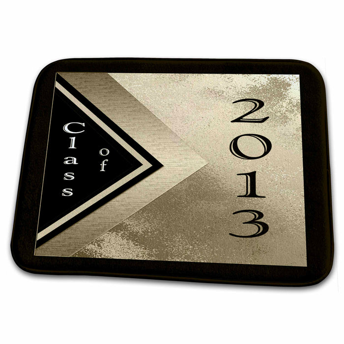 Dish Drying Mat - School Banner Design, Class of 2013, Gold and Black Graduation Design