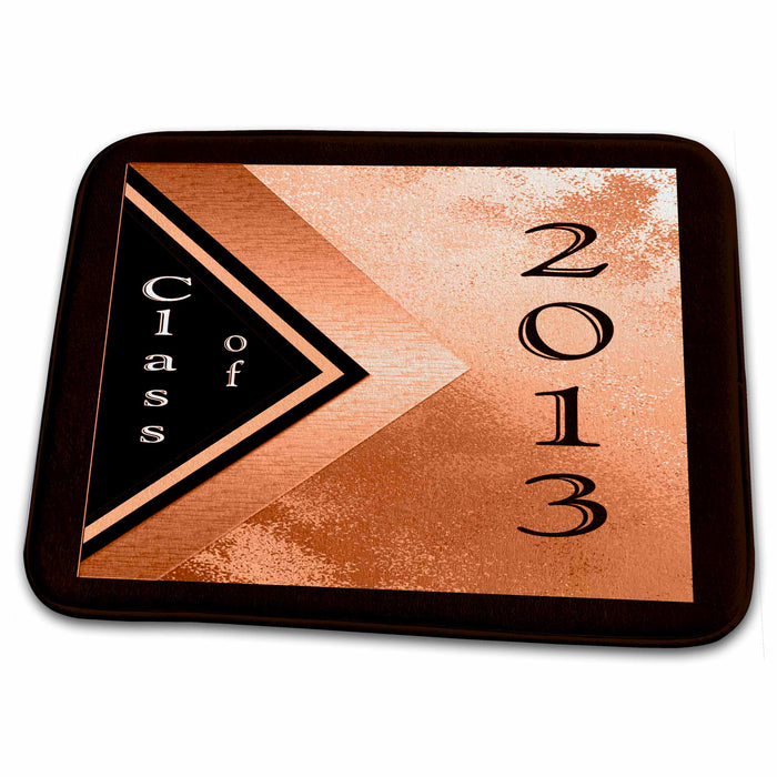 Dish Drying Mat - School Banner Design, Class of 2013, Orange and Black Graduation Design