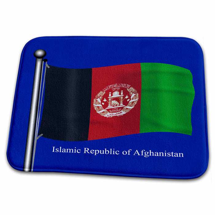 Dish Drying Mat - The waving flag of the Islamic Republic of Afghanistan Flags and Maps 2