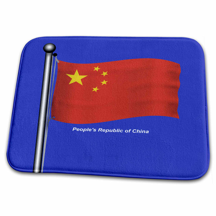 Dish Drying Mat - The waving flag of the Peoples Republic of China. Flags and Maps 2