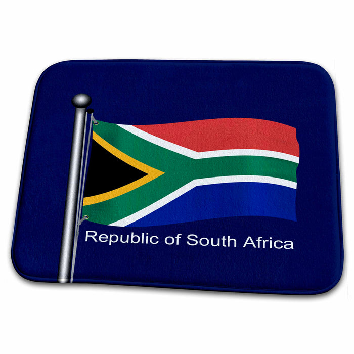 Dish Drying Mat - Waving flag of the Republic of South Africa Flags and Maps - Africa