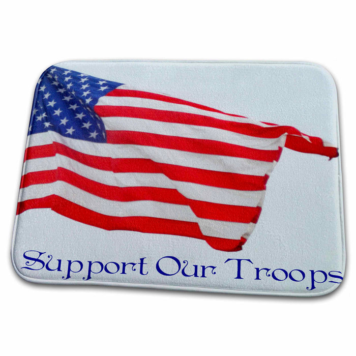 Dish Drying Mat - An American Flag-Support our Troops WhiteOak Photography American Flag