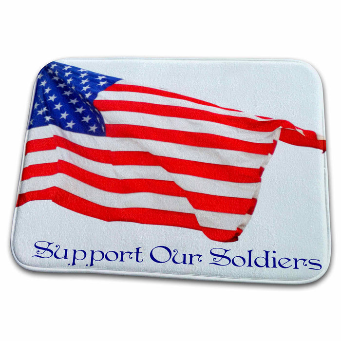 Dish Drying Mat - An American Flag -Support our Soldiers WhiteOak Photography American Flag