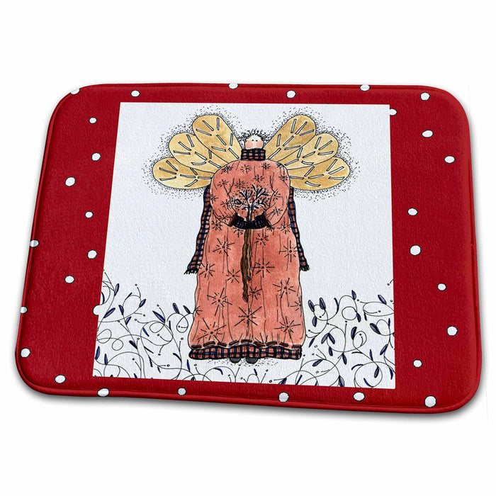 Dish Drying Mat - Golden Winged Angel- Spirituality- Art PS Christmas