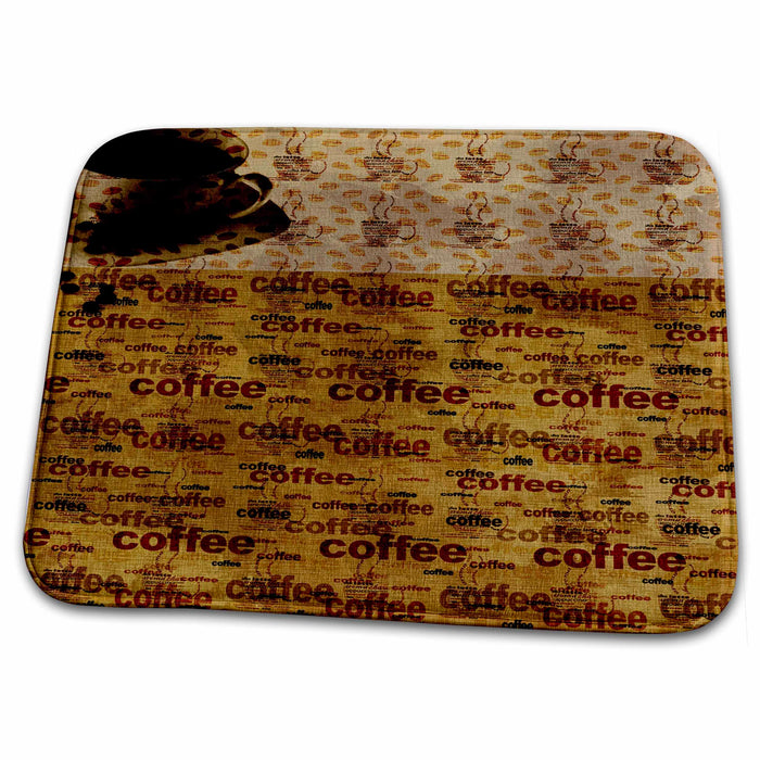 Dish Drying Mat - Coffee Time- Fun Art- Drinks PS Fun Art