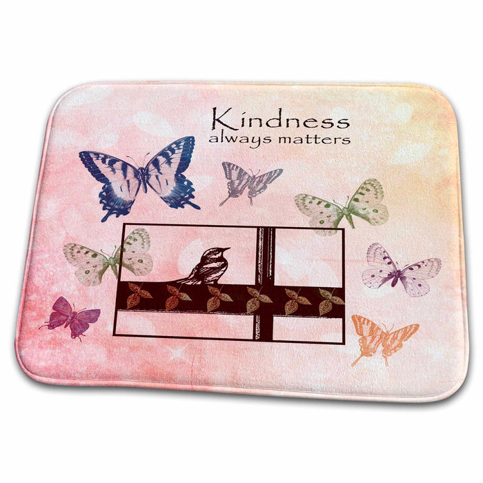 Dish Drying Mat - Kindness Matters Butterflies- Inspirational Art PS Inspirations