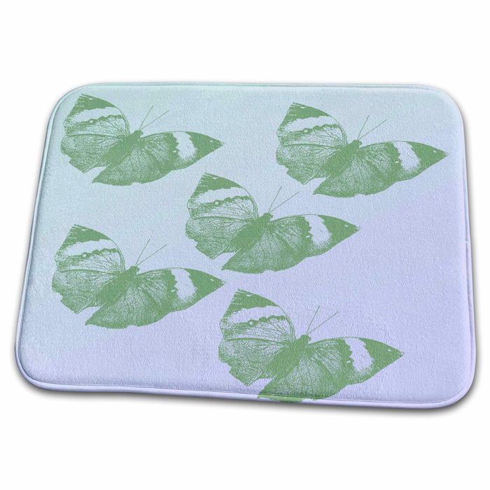 Dish Drying Mat - Green Butterflies- Nature Art PS Creations