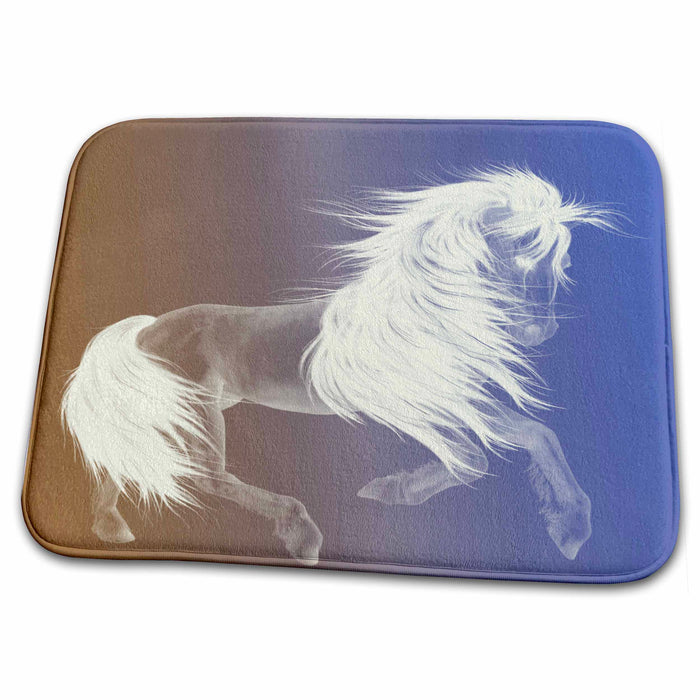 Dish Drying Mat - Spirit of the Horse- Animals- White Horse PS Animals