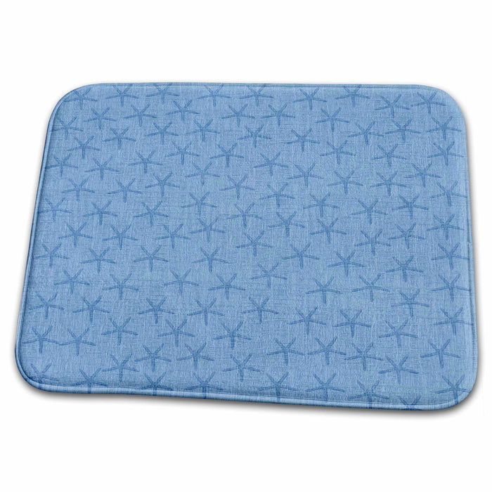 Dish Drying Mat - Little Blue Starfish- Beach Themed Art PS Beach