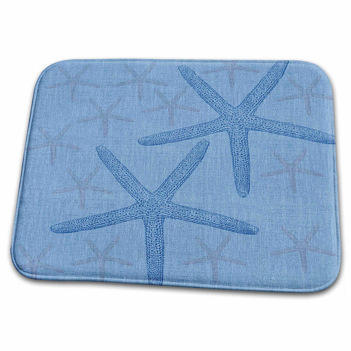 Dish Drying Mat - Two Big Starfish- Beach Themed Art PS Beach