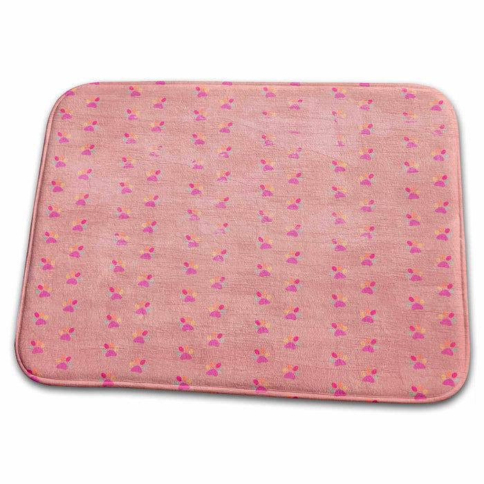 Dish Drying Mat - Cute Pink Paws Antique Style- Animals PS Animals