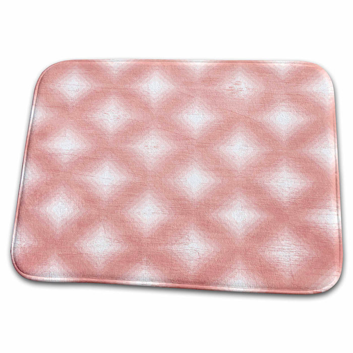 Dish Drying Mat - Pink and White iKat Pattern PS Creations