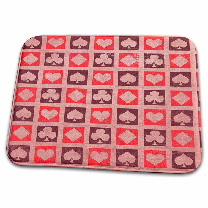 Dish Drying Mat - Vintage Style Deck of Cards Hearts, Spades, Diamonds and Clubs PS Vintage