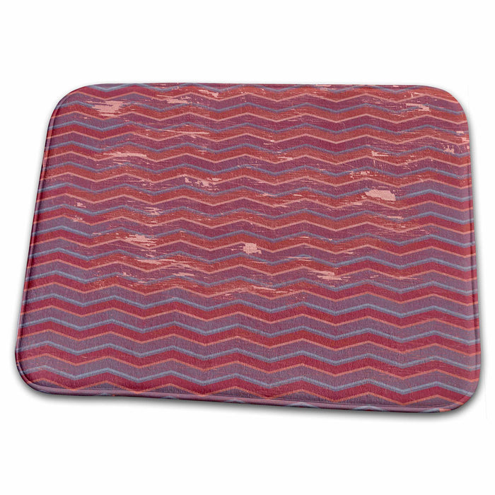 Dish Drying Mat - Vintage Style Pink Chevron Stripe PS Vintage