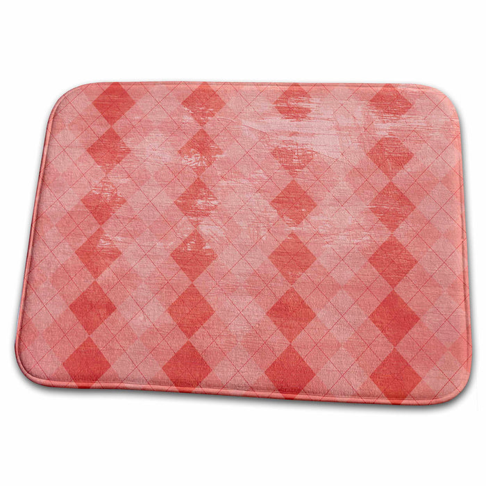 Dish Drying Mat - Vintage Style Pink Argyle Pattern- Fashion PS Vintage