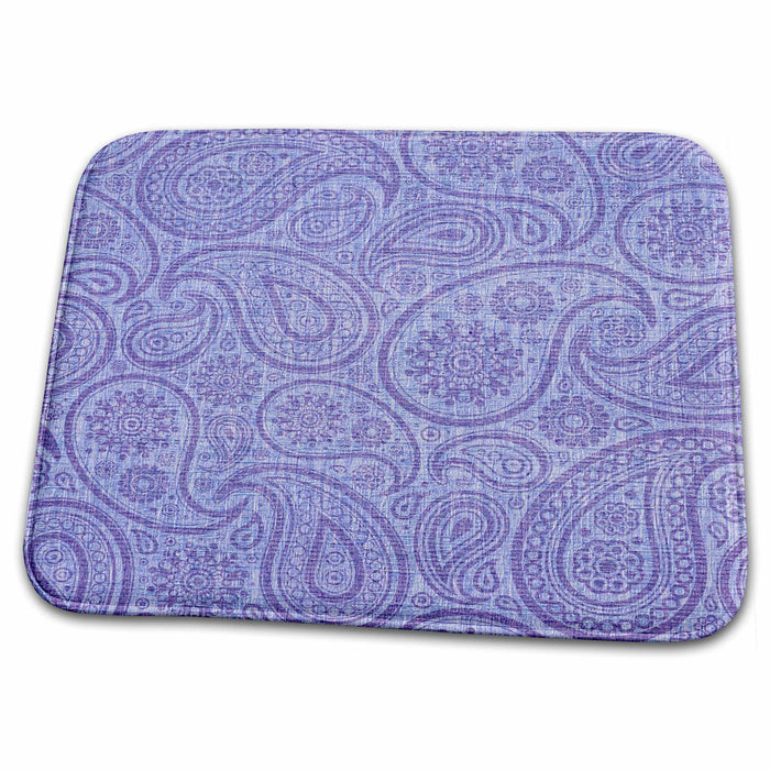 Dish Drying Mat - Fun Lavender Paisley Pattern- Fashion PS Creations