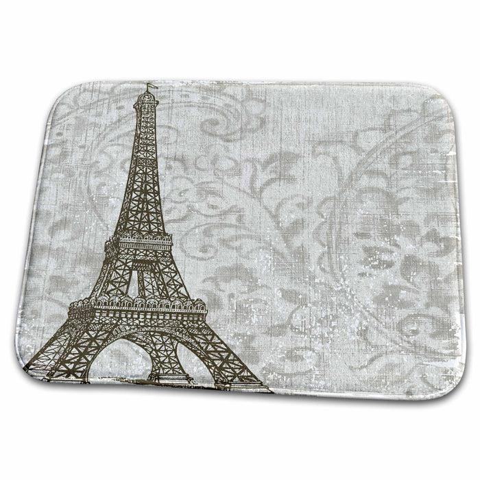 Dish Drying Mat - Vintage Eiffel Tower French Art PS Vintage