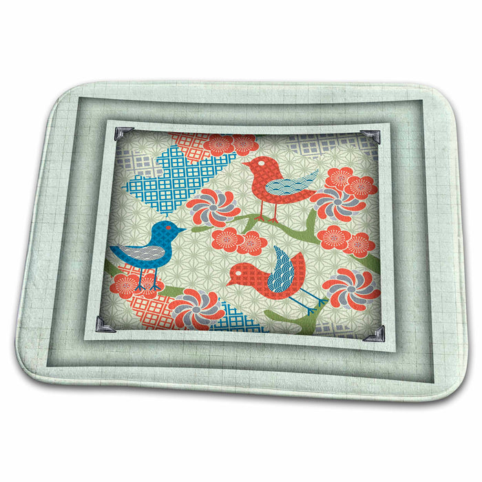 Dish Drying Mat - Abstract Japanese Pattern Designs General Themes