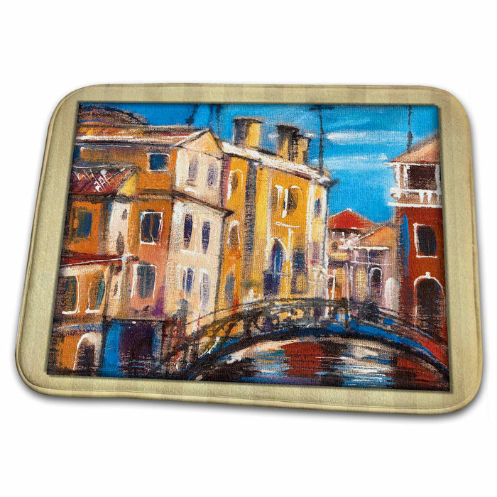 Dish Drying Mat - Ancient Bridge in Venice Designs Places Themes