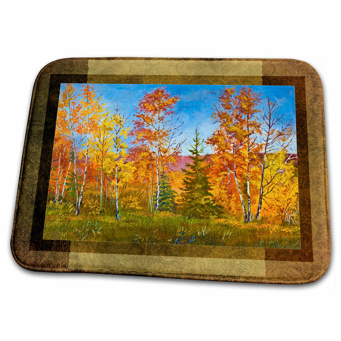 Dish Drying Mat - Autumn Landscape in Oils Designs Nature Themes