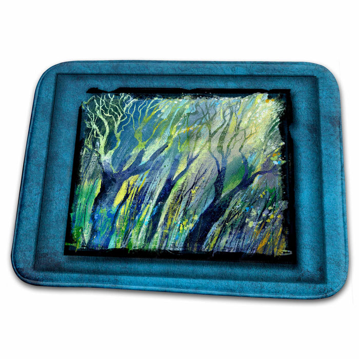 Dish Drying Mat - Blue and Green Woods Designs General Themes