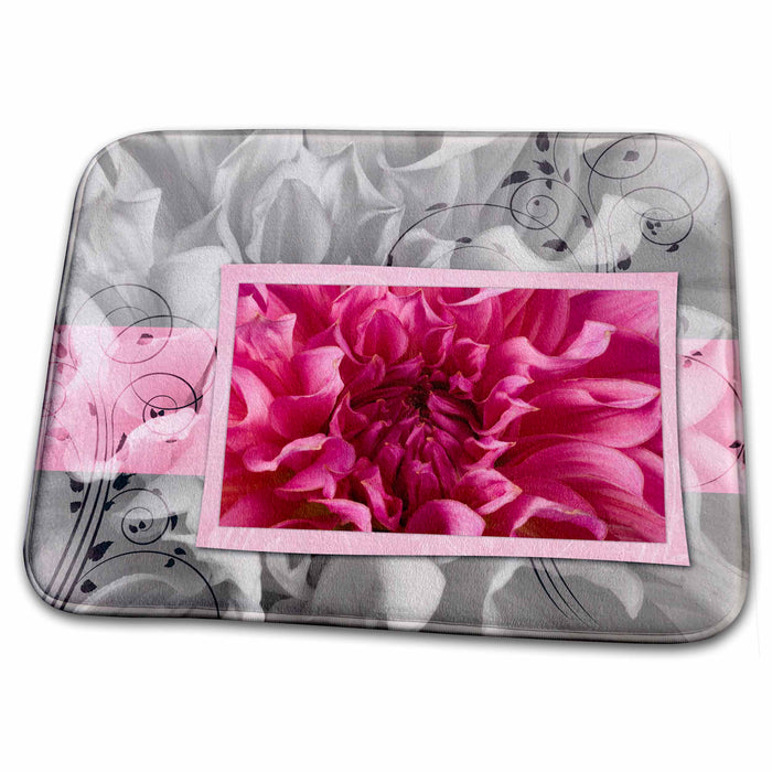 Dish Drying Mat - Dahlia Designs Flower Themes