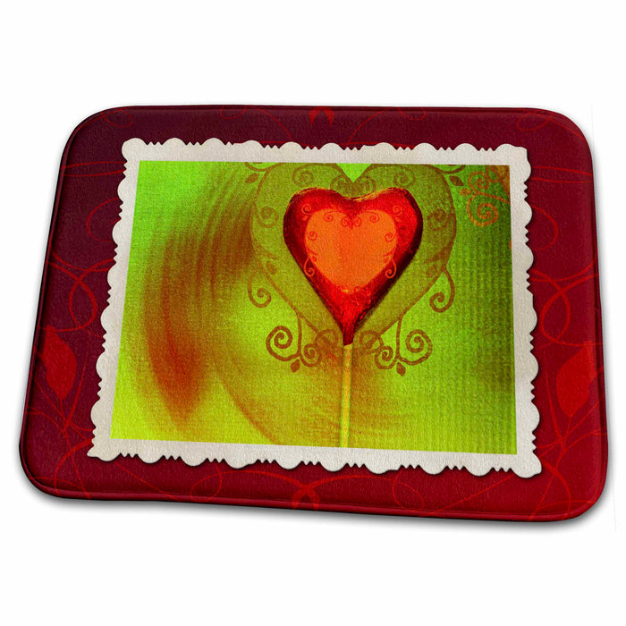 Dish Drying Mat - Grunge Heart Candy Designs General Themes