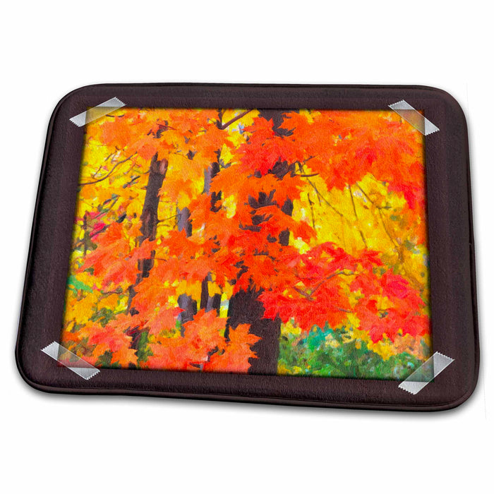 Dish Drying Mat - Painted Autumn Leaves at Pepper Pike Designs Places Themes