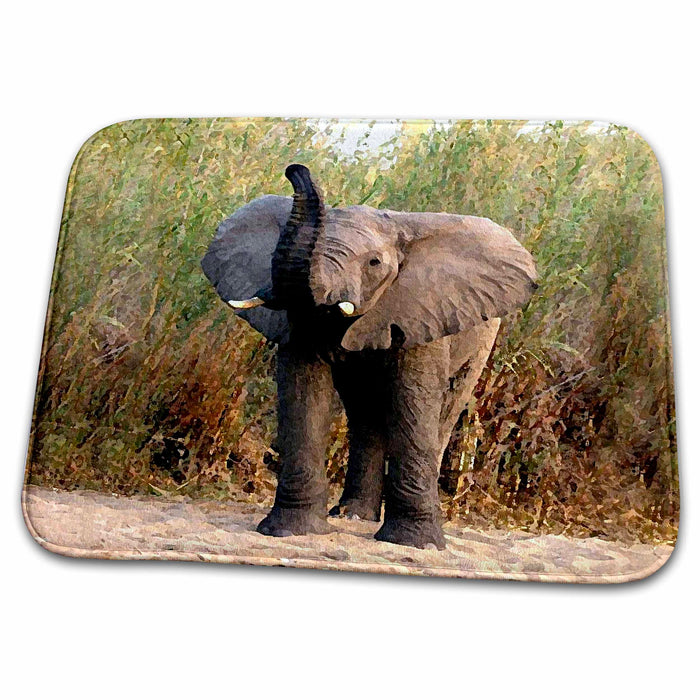 Dish Drying Mat - Elephant Wild animals