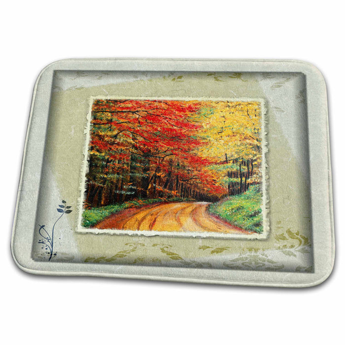 Dish Drying Mat - Road thru the Forest Designs Nature Themes